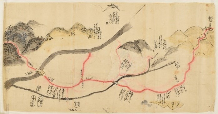 「湯浦手永の地図」 江戸時代中〜後期(18〜19世紀)